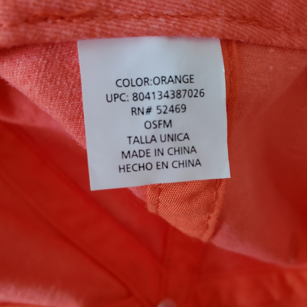 Vintage Washed Coral Peach Faded Orange Blank Baseball Cap Adjustable Strapback - Picture 6 of 6